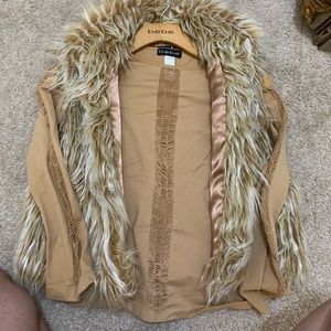 Faux fur vest with body shirt